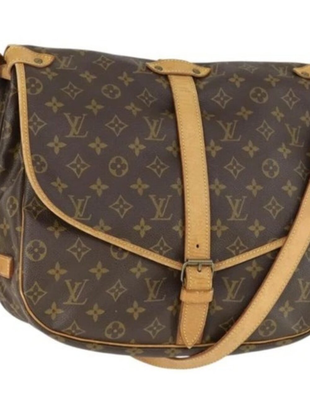 LOUIS VUITTON Monogram Saumur 35 Shoulder Bag M42254 LV Auth bs32301